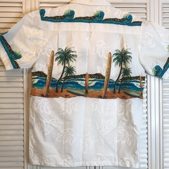 Favant men Hawaiian shirt Mamoth Pe'ahi Jaws Wave Surfboard 100% cotton large - Picture 2 of 10